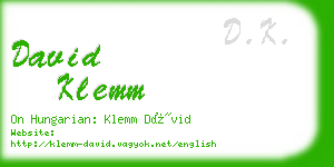 david klemm business card